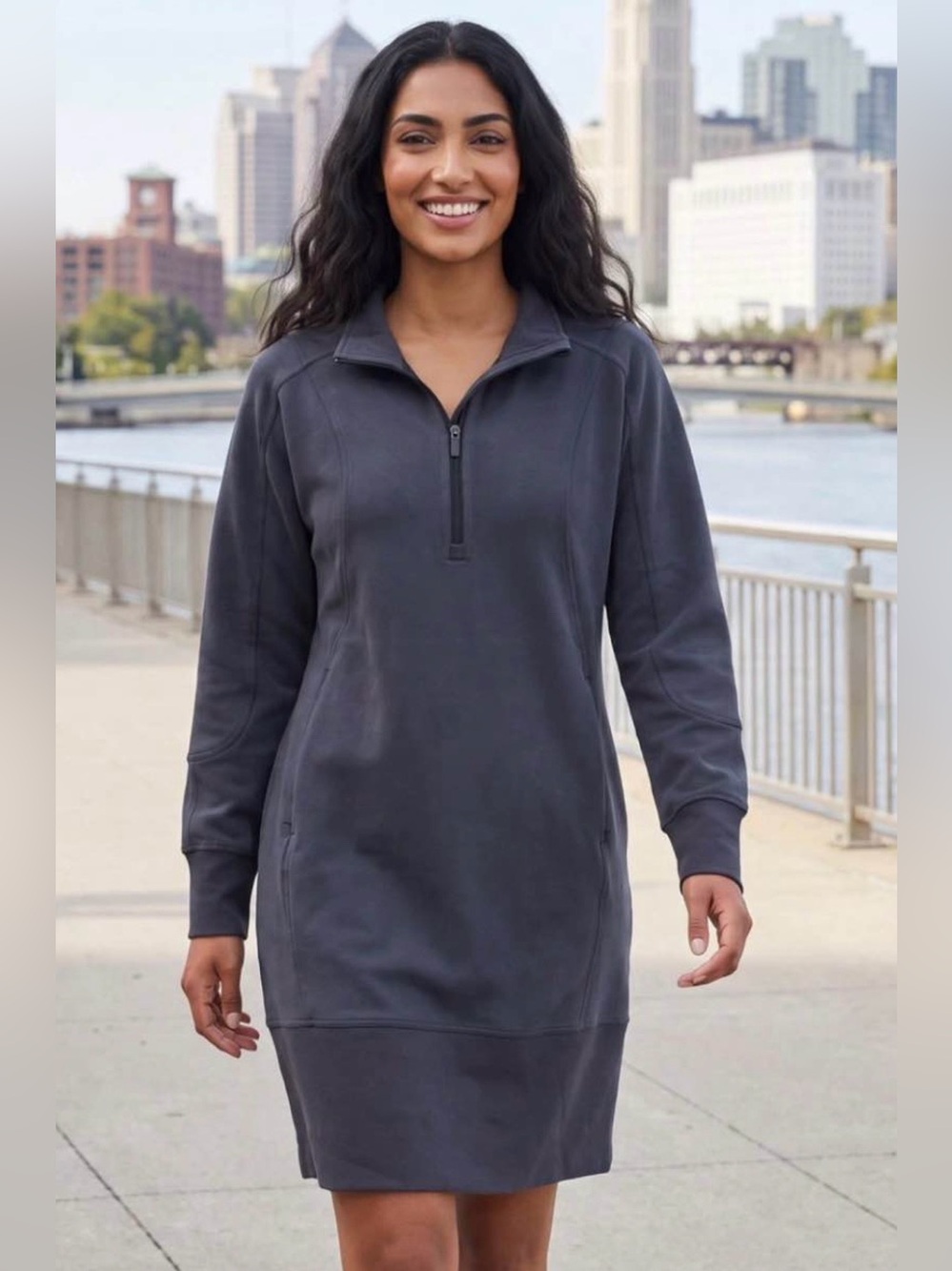 Lululemon Size 8 Softstreme Long-Sleeve Half-Zip Dress